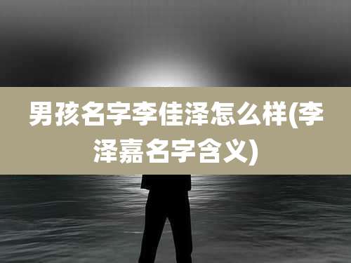 男孩名字李佳泽怎么样(李泽嘉名字含义)