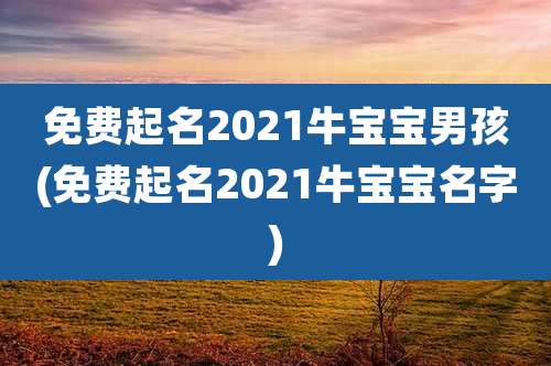 免费起名2021牛宝宝男孩(免费起名2021牛宝宝名字)