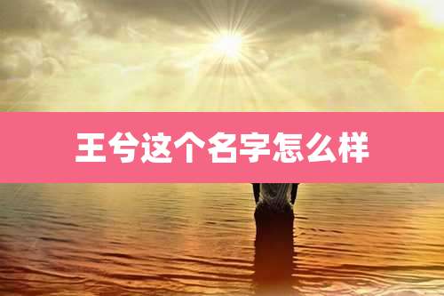 王兮这个名字怎么样