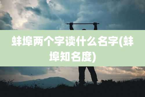 蚌埠两个字读什么名字(蚌埠知名度)