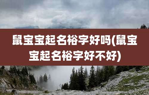 鼠宝宝起名裕字好吗(鼠宝宝起名裕字好不好)