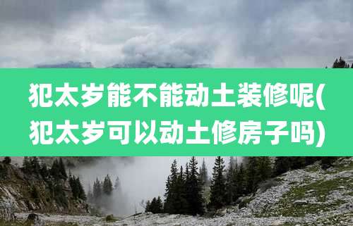 犯太岁能不能动土装修呢(犯太岁可以动土修房子吗)