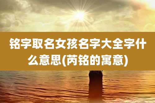 铭字取名女孩名字大全字什么意思(芮铭的寓意)