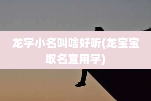 龙字小名叫啥好听(龙宝宝取名宜用字)