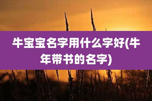 牛宝宝名字用什么字好(牛年带书的名字)