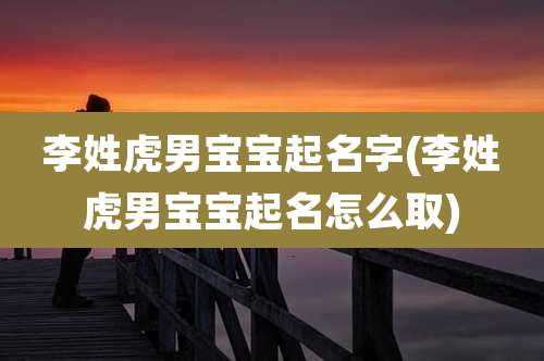 李姓虎男宝宝起名字(李姓虎男宝宝起名怎么取)