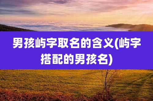 男孩屿字取名的含义(屿字搭配的男孩名)