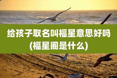 给孩子取名叫福星意思好吗(福星阁是什么)