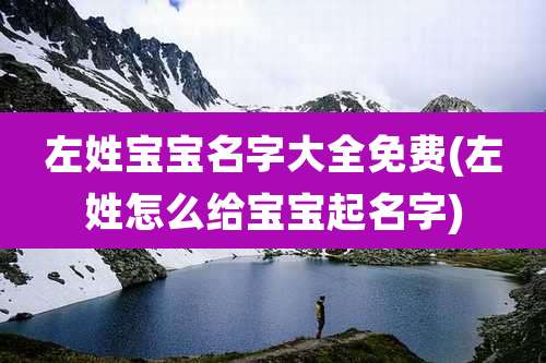 左姓宝宝名字大全免费(左姓怎么给宝宝起名字)