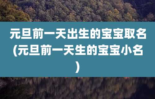 元旦前一天出生的宝宝取名(元旦前一天生的宝宝小名)
