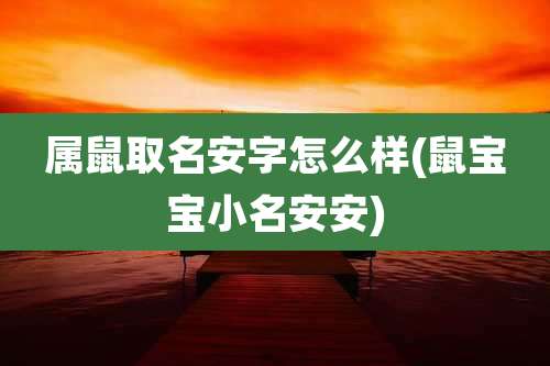 属鼠取名安字怎么样(鼠宝宝小名安安)