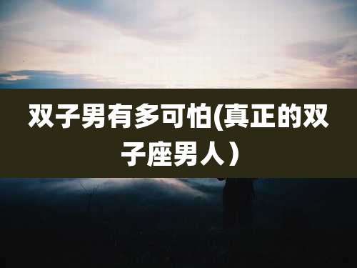 双子男有多可怕(真正的双子座男人)