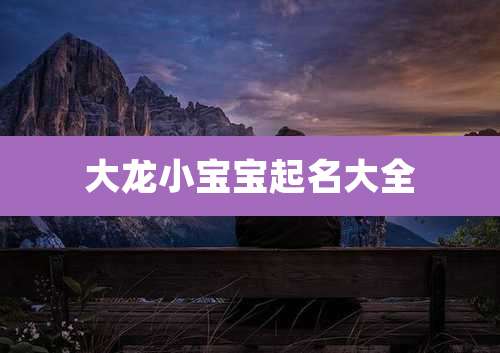 大龙小宝宝起名大全