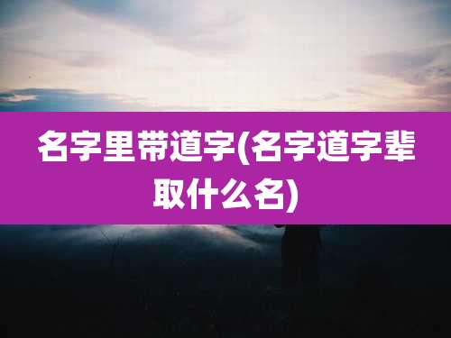 名字里带道字(名字道字辈取什么名)
