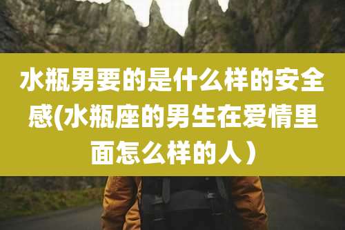 水瓶男要的是什么样的安全感(水瓶座的男生在爱情里面怎么样的人)