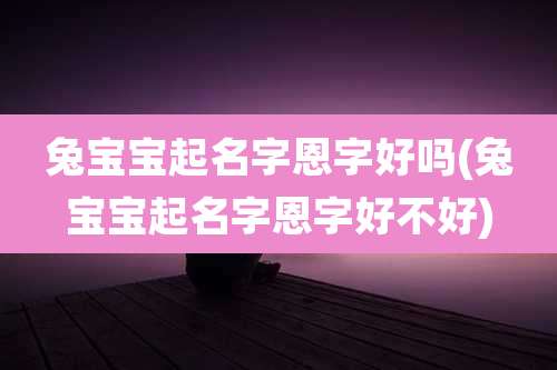 兔宝宝起名字恩字好吗(兔宝宝起名字恩字好不好)