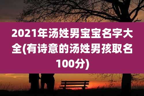 2021年汤姓男宝宝名字大全(有诗意的汤姓男孩取名100分)
