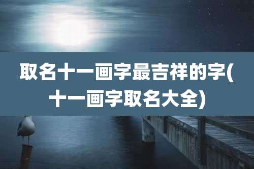 取名十一画字最吉祥的字(十一画字取名大全)