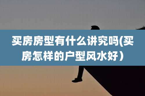 买房房型有什么讲究吗(买房怎样的户型风水好)