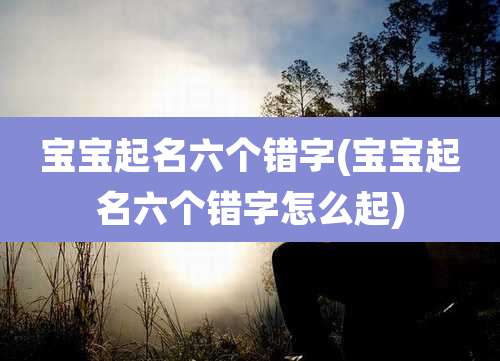 宝宝起名六个错字(宝宝起名六个错字怎么起)