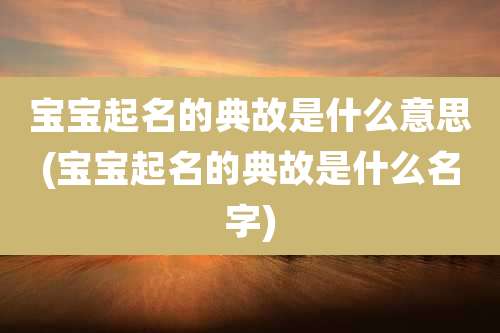 宝宝起名的典故是什么意思(宝宝起名的典故是什么名字)