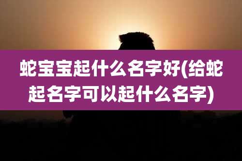 蛇宝宝起什么名字好(给蛇起名字可以起什么名字)