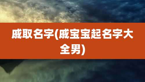 戚取名字(戚宝宝起名字大全男)
