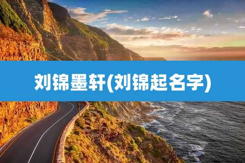 刘锦墨轩(刘锦起名字)