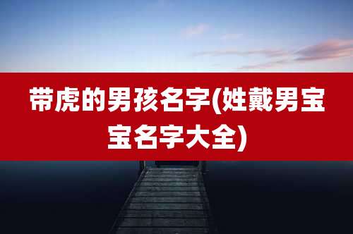 带虎的男孩名字(姓戴男宝宝名字大全)