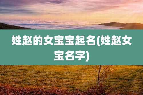 姓赵的女宝宝起名(姓赵女宝名字)