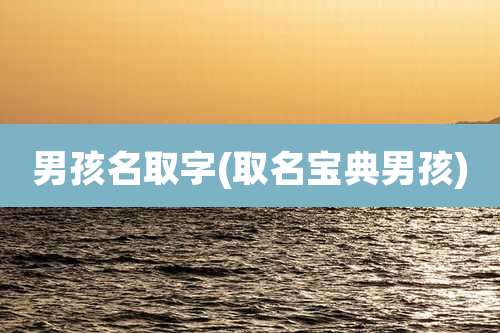 男孩名取字(取名宝典男孩)