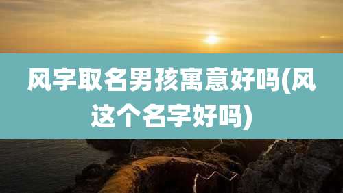 风字取名男孩寓意好吗(风这个名字好吗)