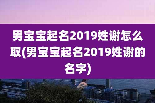 男宝宝起名2019姓谢怎么取(男宝宝起名2019姓谢的名字)