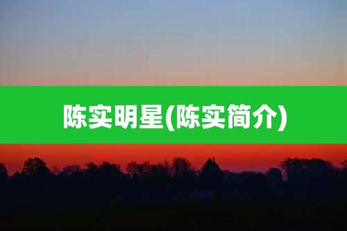 陈实明星(陈实简介)