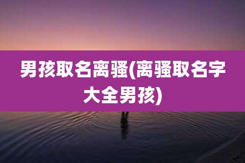 男孩取名离骚(离骚取名字大全男孩)
