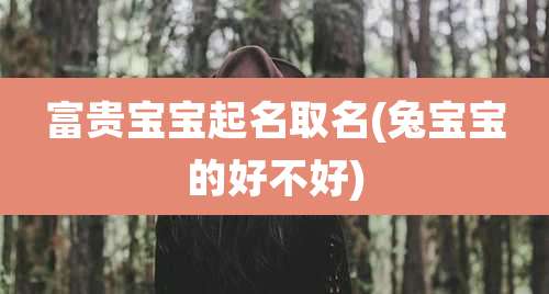 富贵宝宝起名取名(兔宝宝的好不好)