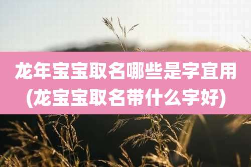 龙年宝宝取名哪些是字宜用(龙宝宝取名带什么字好)