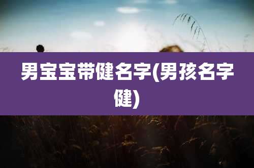 男宝宝带健名字(男孩名字健)