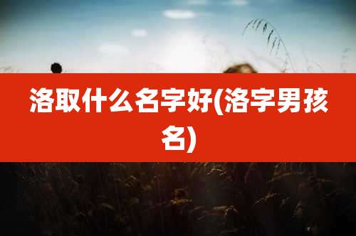 洛取什么名字好(洛字男孩名)