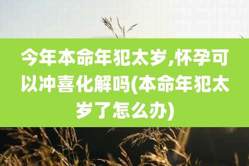 今年本命年犯太岁,怀孕可以冲喜化解吗(本命年犯太岁了怎么办)