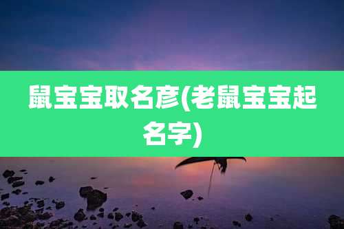 鼠宝宝取名彦(老鼠宝宝起名字)