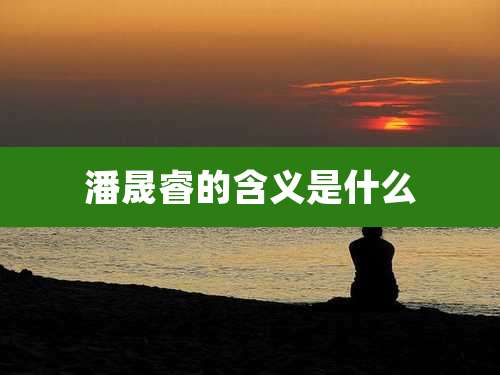 潘晟睿的含义是什么