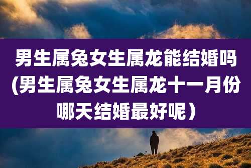 男生属兔女生属龙能结婚吗(男生属兔女生属龙十一月份哪天结婚最好呢)