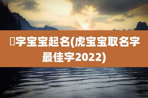 淣字宝宝起名(虎宝宝取名字最佳字2022)