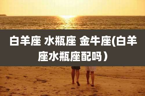 白羊座 水瓶座 金牛座(白羊座水瓶座配吗)