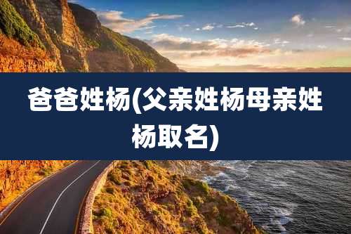 爸爸姓杨(父亲姓杨母亲姓杨取名)