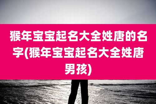 猴年宝宝起名大全姓唐的名字(猴年宝宝起名大全姓唐男孩)