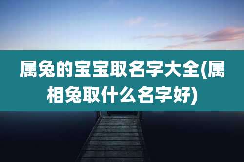 属兔的宝宝取名字大全(属相兔取什么名字好)