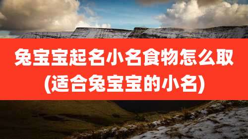 兔宝宝起名小名食物怎么取(适合兔宝宝的小名)
