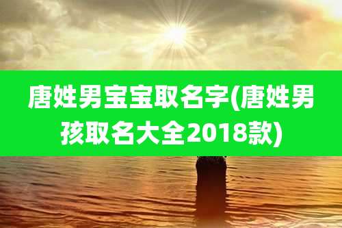 唐姓男宝宝取名字(唐姓男孩取名大全2018款)